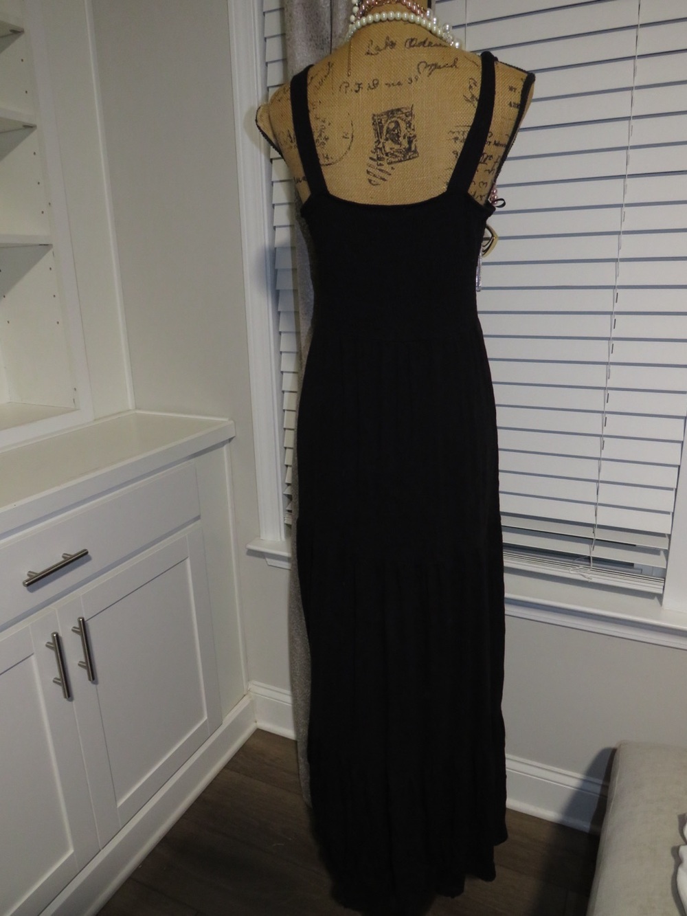 LOFT Black Sleeveless Maxi Dress with Scoop Back